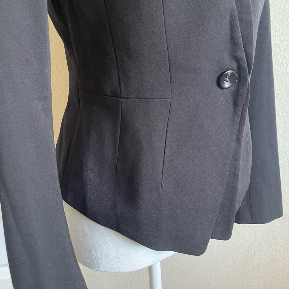 WHBM Blazer Women’s XS Black Long Sleeve One Button Career Gorpcore Office Chic - Picture 6 of 16